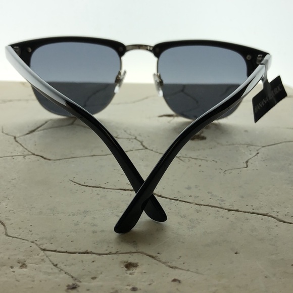 Banana Republic Black/Silver Round Cat Eye Thin Arm Black Tint - Picture 4 of 7